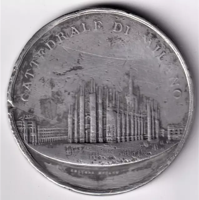 1867-Medaglia Nuova Piazza Di Milano-Mengoni-Molto Rara