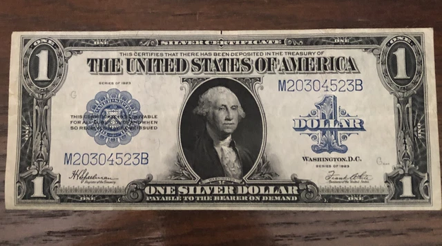 1923 $1 Blue Seal 'Horseblanket' Silver Certificate Large Note. TOP CONDITION!!