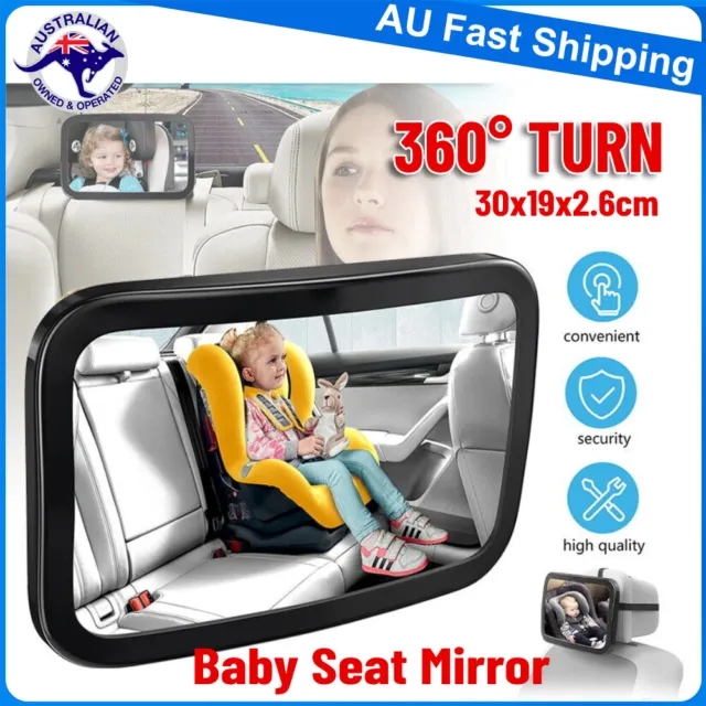 Baby 360° Car Mirror Back Seat Rear View Facing Headrest Mount Child Kids Infant