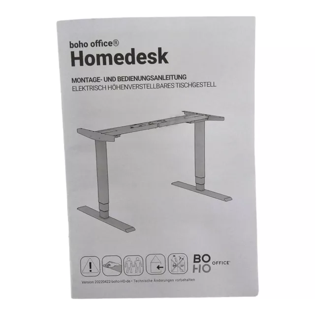 boho office Höhenverstellbarer Schreibtisch Homedesk, silber - Elektrisch höhenv 2