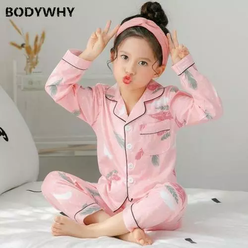 Girls 'pajamas long-sleeved spring and autumn summer suits cotton home service