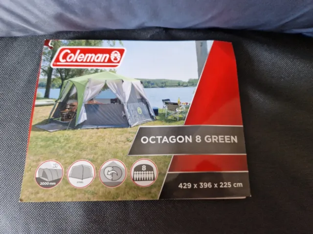 Coleman Octagon 8 Tent 360 Views Green Vgc Once 120 00 Picclick Uk
