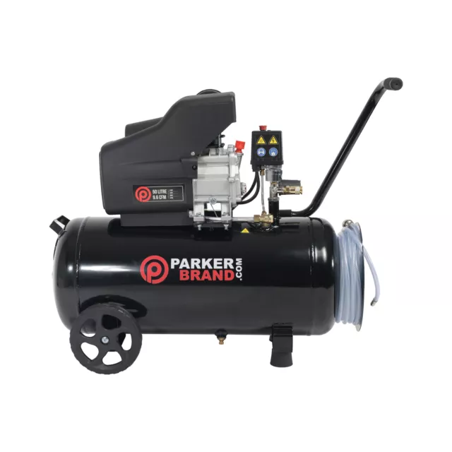 50 Litre Air Compressor with Hose Reel - 9.6 CFM, 2.5 HP, 50L