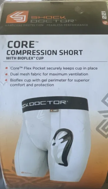 Shock Doctor Core Compression Shorts with Bio-Flex Athletic Cup XXL