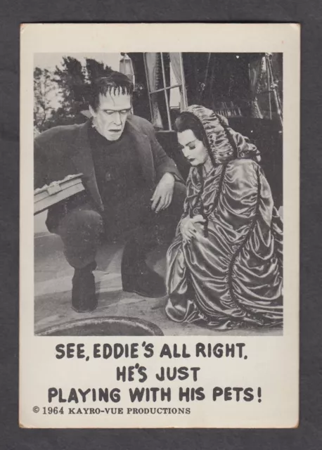 1964 Munsters Bubble Gum Card. #63 Well above average condition.