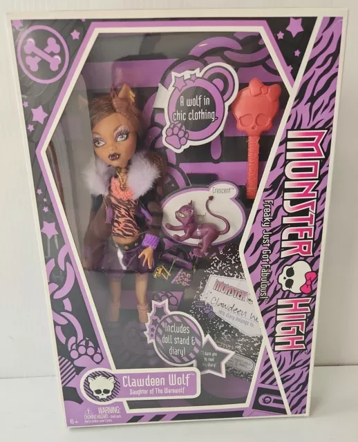 Monster High Clawdeen Wolf Doll with Crescent First Wave 2009 Mattel NRFB -  We-R-Toys