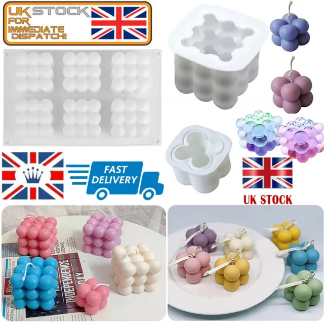 DIY 3D Silicone Candle Moulds Soy Soap Aromatherapy Candles Wax Plaster Mold BZ