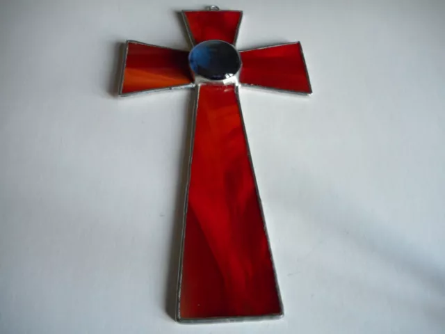 Stained Glass Cross Suncatcher or Wall Mount.