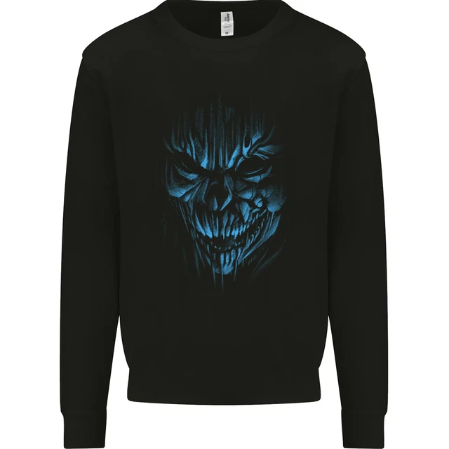 Demon Skull Devil Satan Grim Reaper Gothic Mens Sweatshirt Jumper