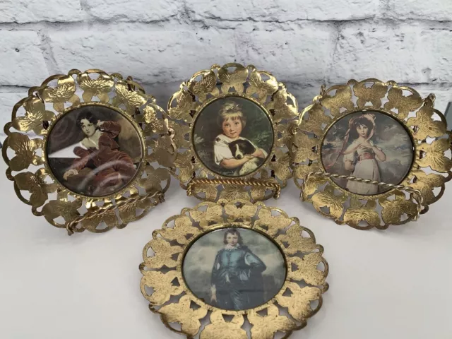 Lot Of 4 Vintage Frames Brass Butterfly Made In England