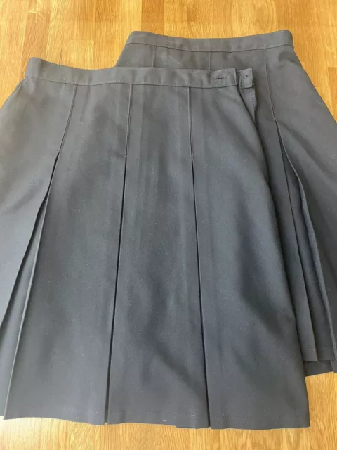 Girls Black School Skirts X2 Marks And Spencer Age 12-13