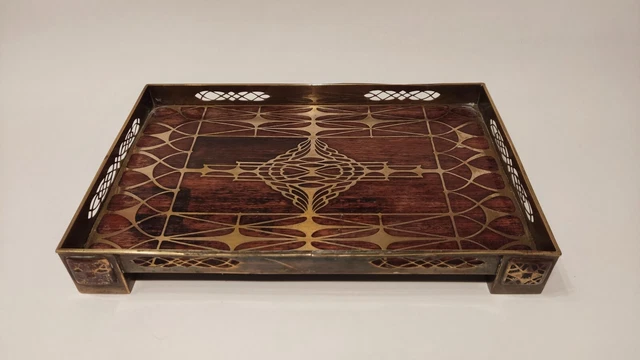 Jugendstil /Art Nouveau Rosewood & Brass TRAY by Erhard & Sohne
