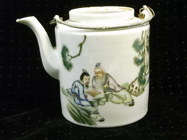 Ancienne Théière Porcelaine Asiatique Chine Chinese Tea Pot