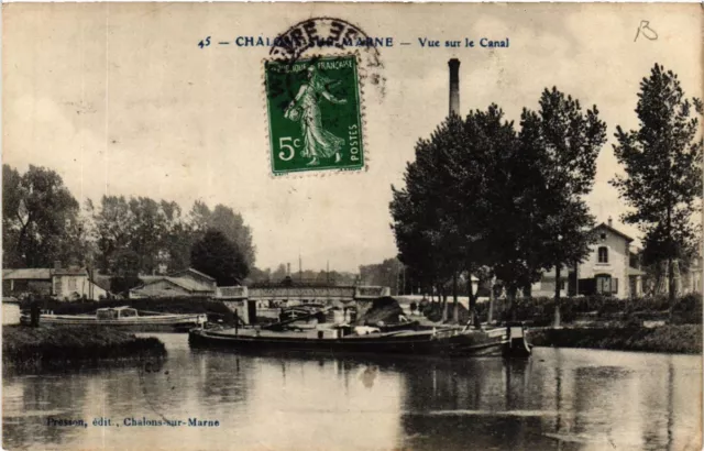 CPA CHALONS-sur-MARNE Canal View (490995)