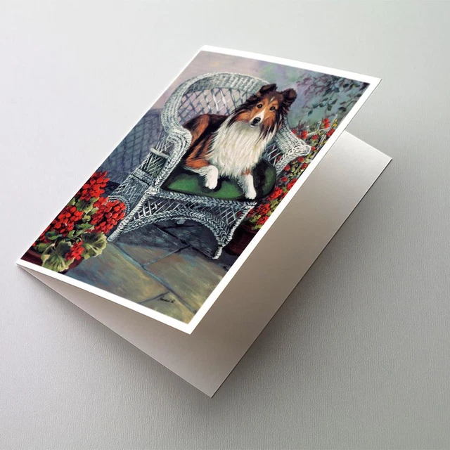 Sheltie Patio Jewel Cards and Envelopes Pack of 8 PPP3187GCA7P