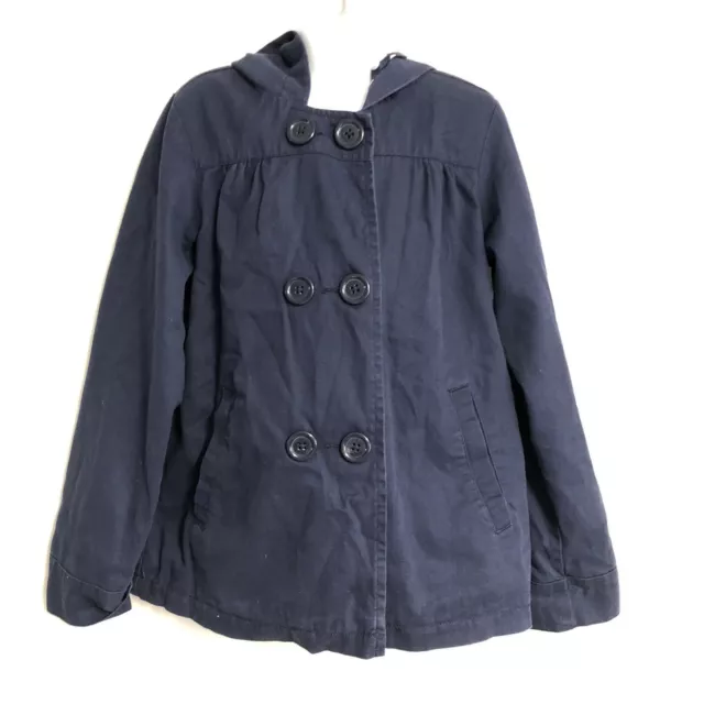 Childrens Place Girls Size M (7/8) Navy Cotton Jacket Double Breasted Coat