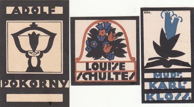 Exlibris Bookplate Hochdrucke E. R. Kloss Konvolut Lot