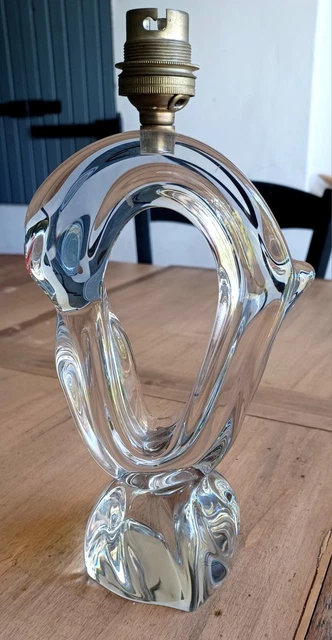 Pied De Lampe En Cristal Daum - Modèle 6 - Élégant Et Vintage - Très Bon état