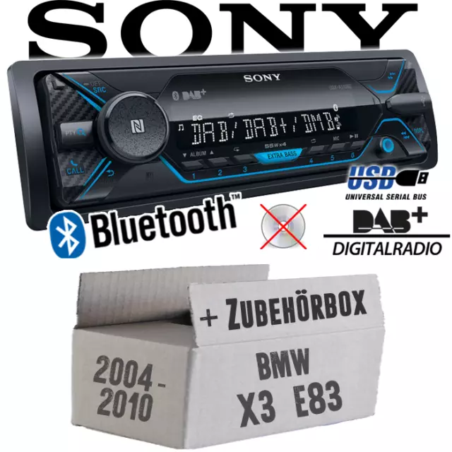 Sony Autoradio für BMW X3 E83 DAB+/Bluetooth/MP3/USB KFZ Einbauzubehör Einbauset