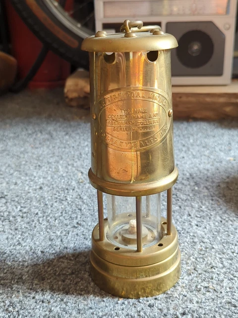 Antique Vintage Brass Coal  Miner's Lamp Underground Mine
