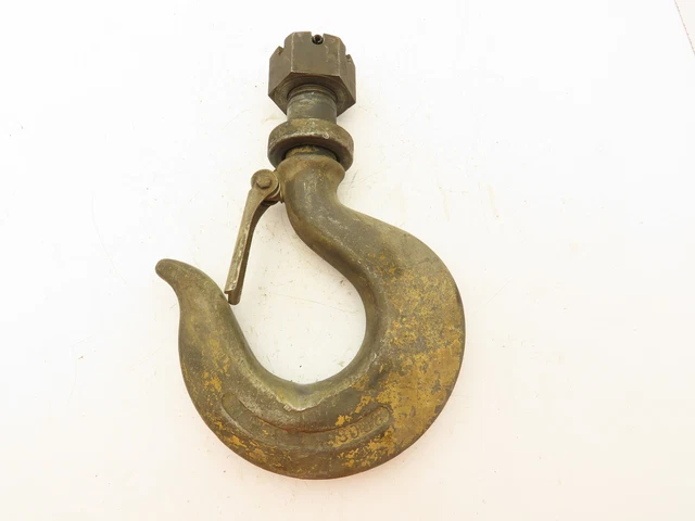 Crosby NC 15 Ton Hoist Hook Threaded Swivel Shank w/Latch Crosby NC 15 Ton Hoist Hook Threaded Swivel Shank w/Latch