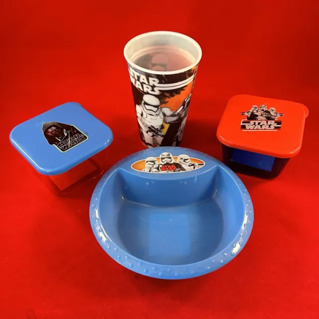 Disney Plastic Food Bowl, Bottle, 2 Containers Breakfast Star Wars Stormtrooper