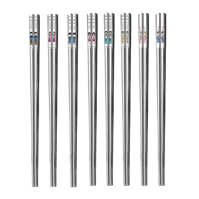 1Pairs Reusable Stainless Steel Chopsticks Family Chop Sticks A0A8