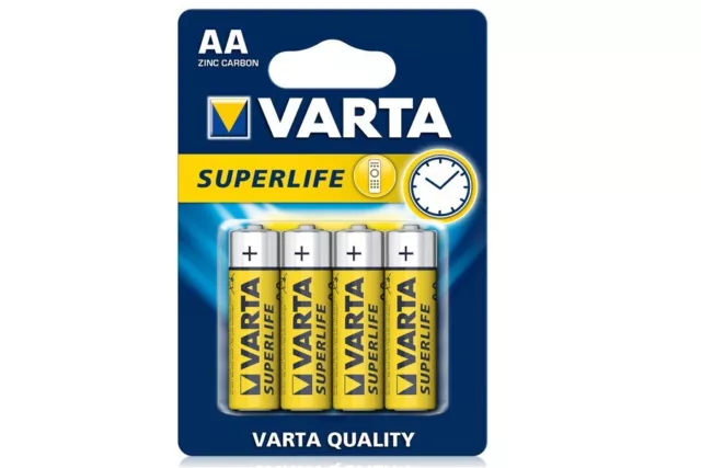 Lot 4 Batteries Batterie varta Superlife Aa Stylet LR6 MN1500 Zinc Carbone Dfh