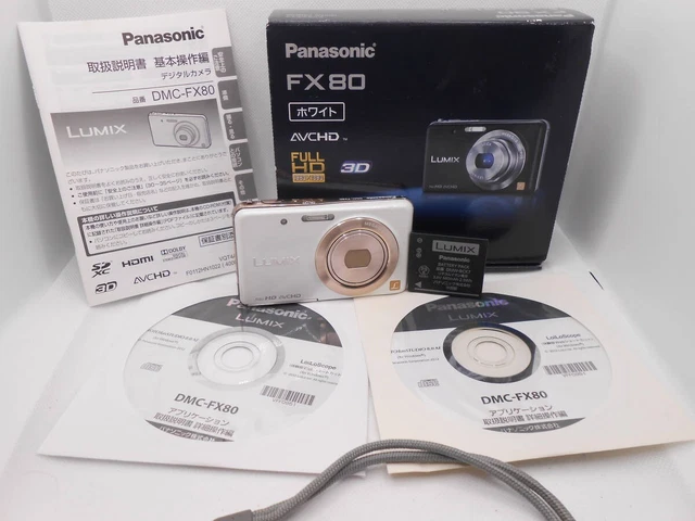 PANASONIC LUMIX DMC-FX80 Digital Camera White Compact Used