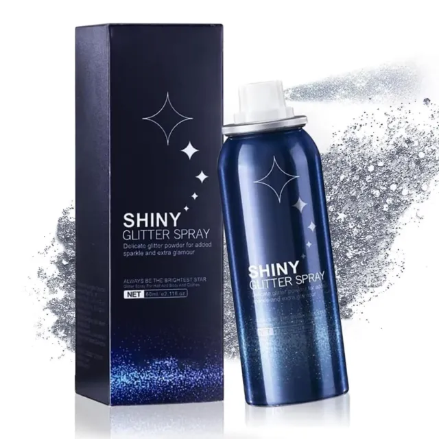 EBIN NEW YORK Egyptian Diamond Hair & Body Glitter Mist - Platinum 2.37oz   Glitter Spray for Hair and Body, Glitter spray for Clothes, Quick-Drying  and Long-Lasting Body Shiny Spray for Stage