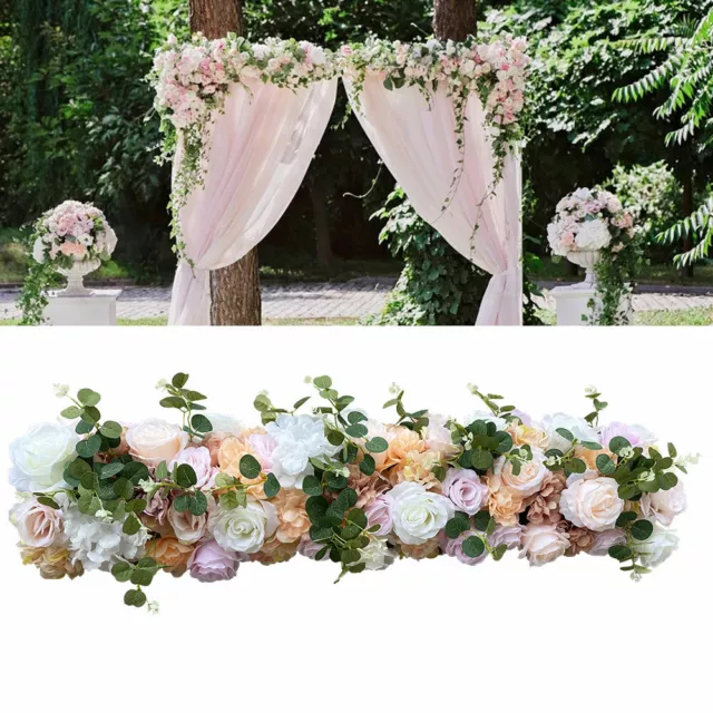 1M Artificial Silk Rose Flower Row Wall Panel Wedding Supply Background Decor 3