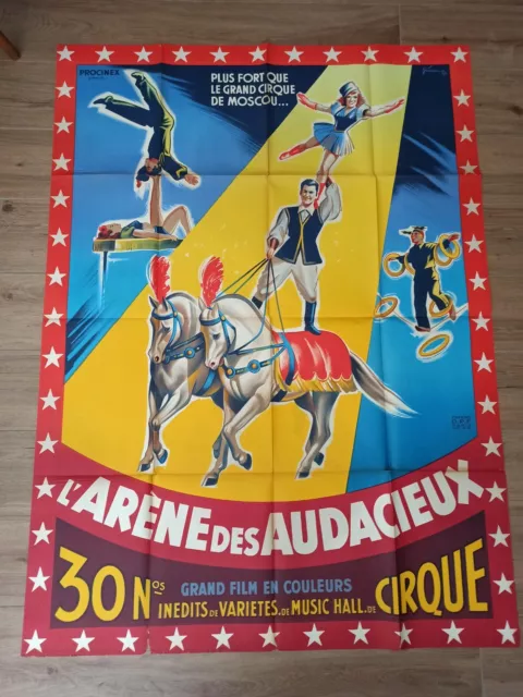 affiche Cinéma 120x160 L'arène Des Audacieux Music Hall Cirque