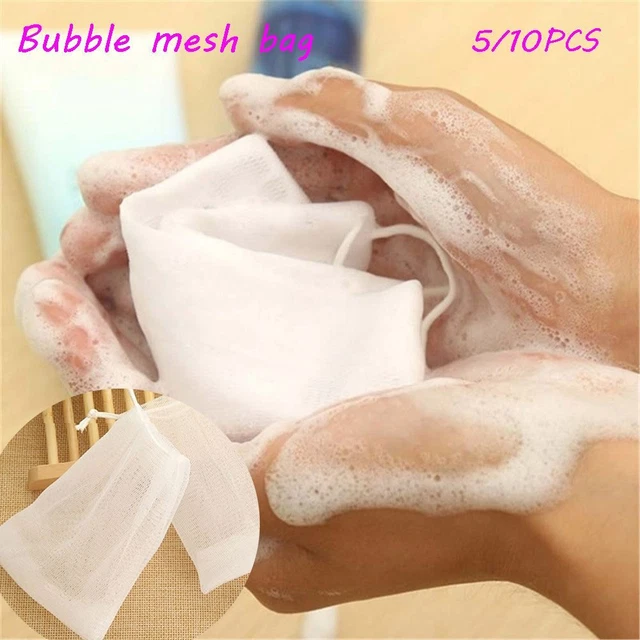 douche Nettoyer Sac à bulles Filet de protection Sac de savon Réseau de mousse