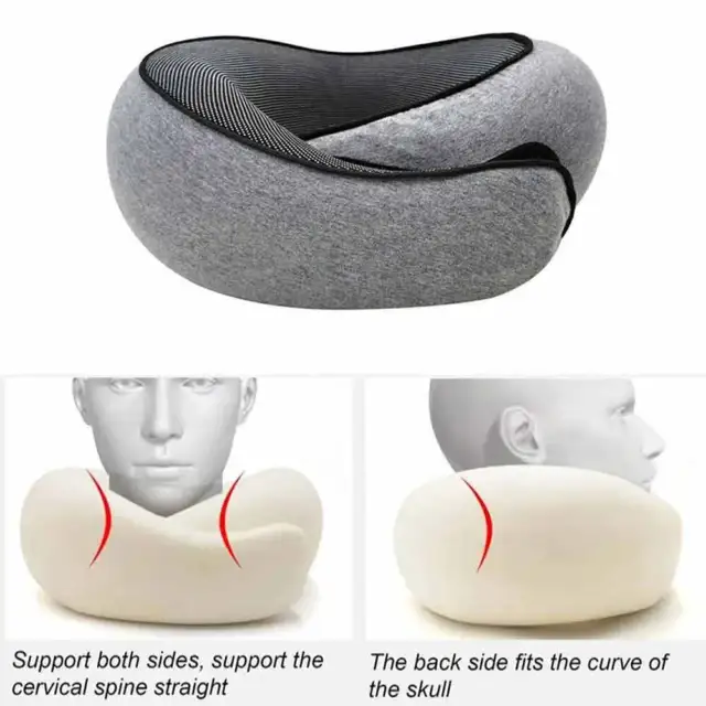 Travel Pillow Memory Foam Neck Support For Flight Comfortable Head Cushion Hot