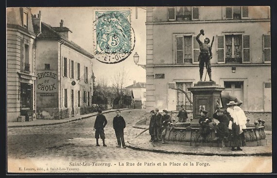CPA SAINTLEUTAVERNY, LA Rue de Paris et la Place de la EUR 7,00