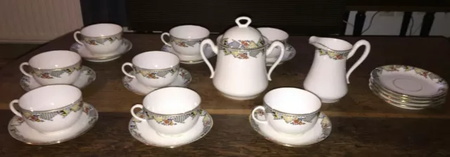 Superbe ancien service à café en porcelaine de Limoges - estampillé BRP France