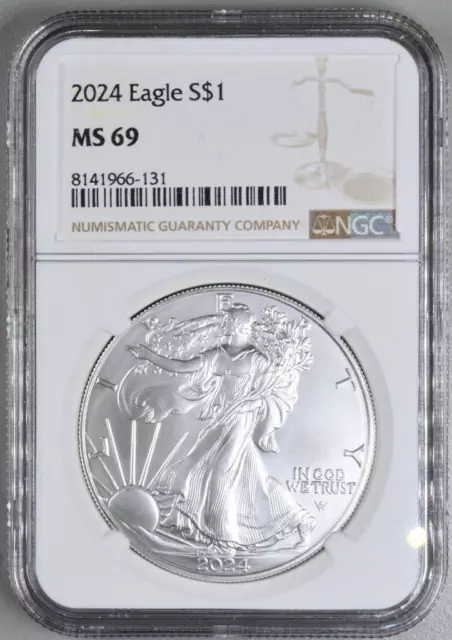 2024 $1 American Silver Eagle NGC MS69 Classic Brown Label