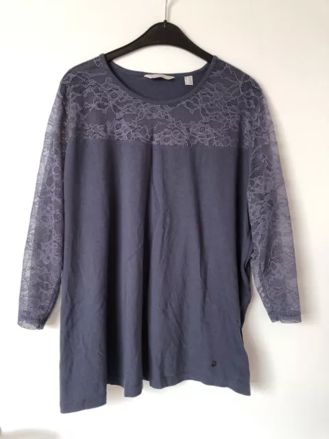 Bluse/Shirt 48/50 blau Spitze von Women Essentials by Tchibo Damen￼_