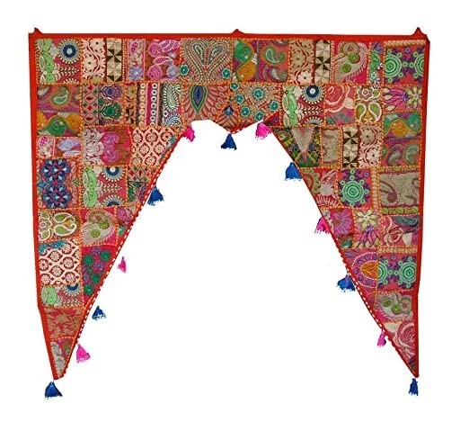 Nuovo patchwork da appendere a parete grande toran indiano decorazione finestra bohémien bohémien boho valance