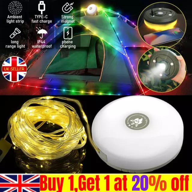 8/10MOUTDOOR WATERPROOF PORTABLE Stowable String Light, Camping String  Lights UK £14.87 - PicClick UK