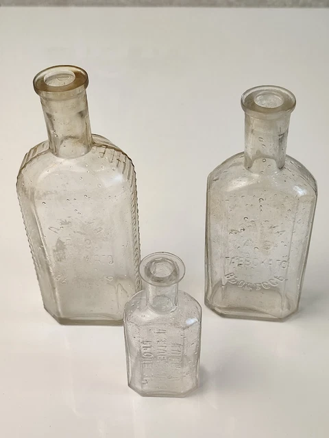 Pharmacy Glass Bottle Imperial Russia Pharmacy Gaevsky Odessa Ukraine LOT 3