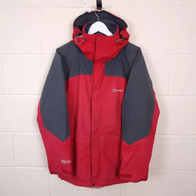 BERGHAUS Jacket Mens M Medium Goretex Pro Shell Waterproof Hooded Rain Coat Red