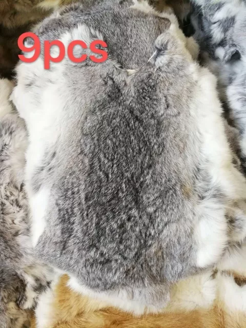 9x Natural Genuine Fur Rabbit Skin Tanned Pelts Hide for Animal Leather Crafts 9x Natural Genuine Fur Rabbit Skin Tanned Pelts Hide for Animal Leather Crafts