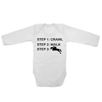 Crawl Walk Ride and Run Baby Vests Bodysuits Grows Long Sleeve Funny Printed
