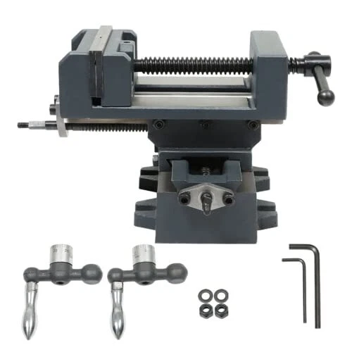 4 Inch Cross Slide Drill Press Vise Heavy Duty Benchtop Compound Cross Slide