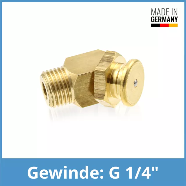 DIN 3404 M1 (Ø16mm) G 1/4" 45° Winkel-Flachschmiernippel  Messing