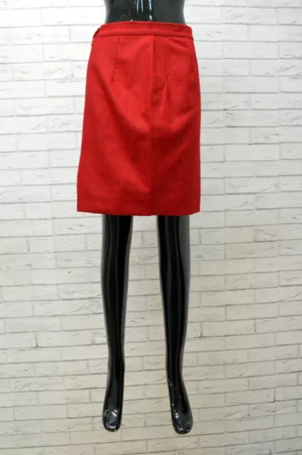 Gonna Donna Studio 0001 Taglia 42 Cotone Rosso Woman Skirt  Minigonna Vita Alta