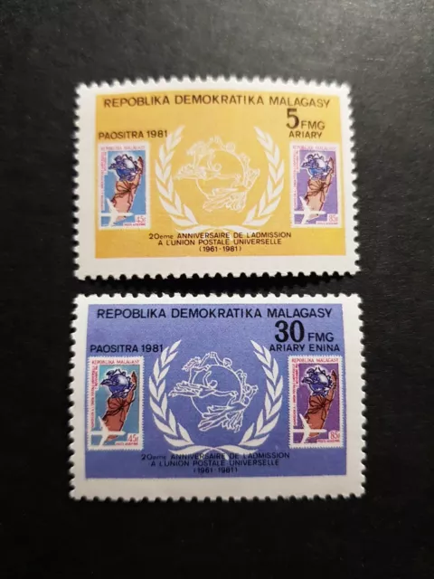 Stamp Africa Madagascar Emblem OF L. u. P. u.N ° 659/660 New MNH 1981