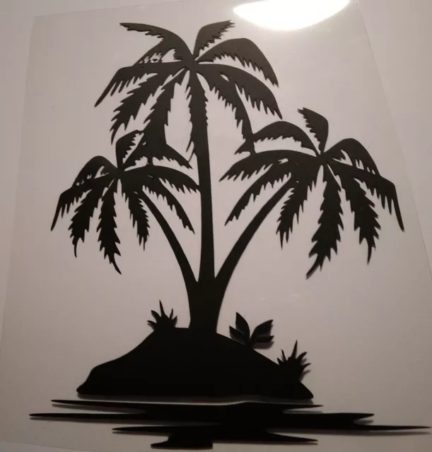 PALM TREE Vinyl Decal Sticker Car Window Bumper Tropical Beach Ocean Island life