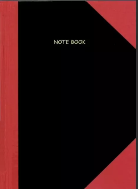 1 X A7 Lined Red And Black Notebook 200 Pages / 100 Sheets Note Book 70gsm